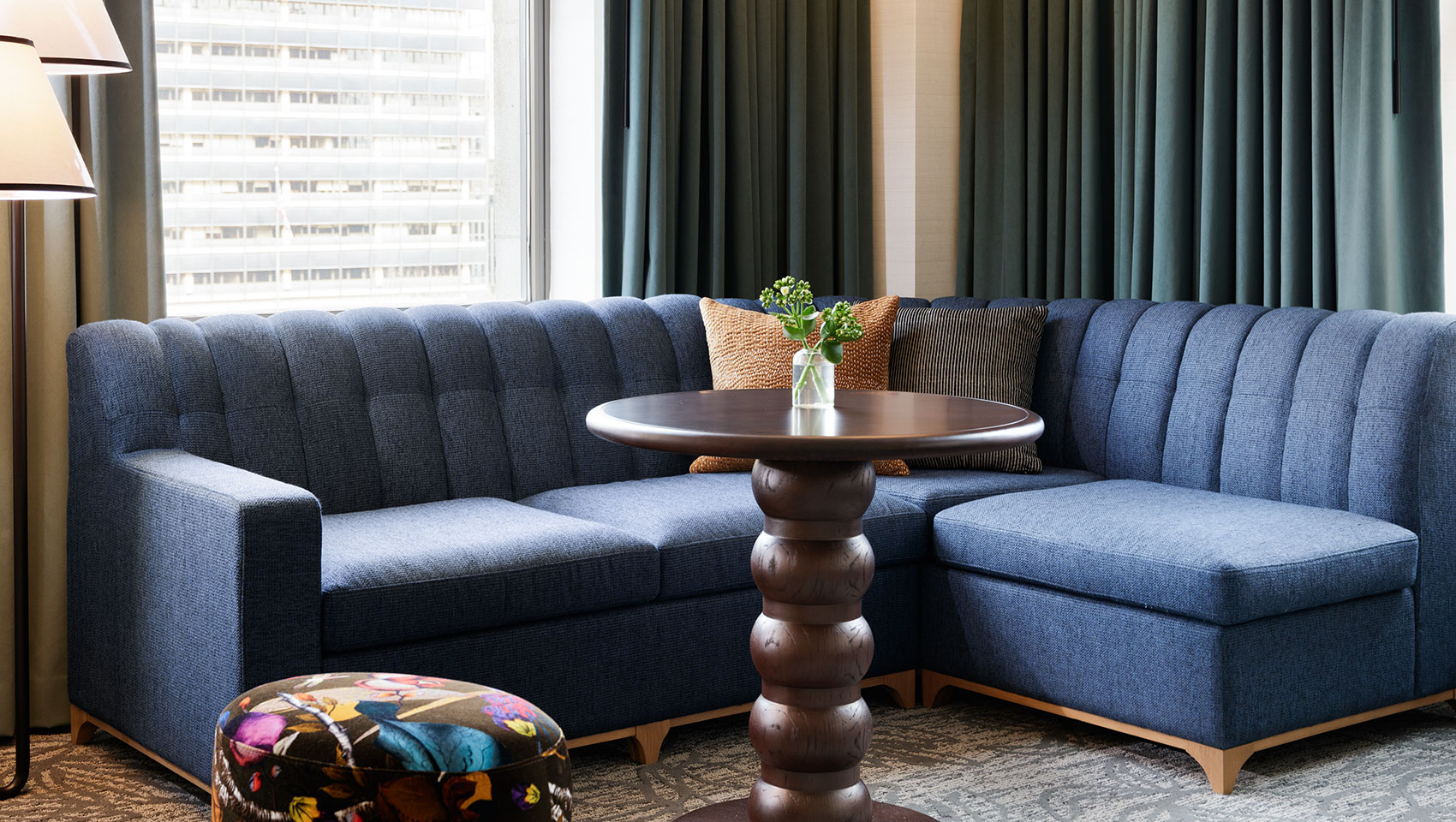 Couch in Corner Suite at Kimpton Hotel Monaco Philadelphia