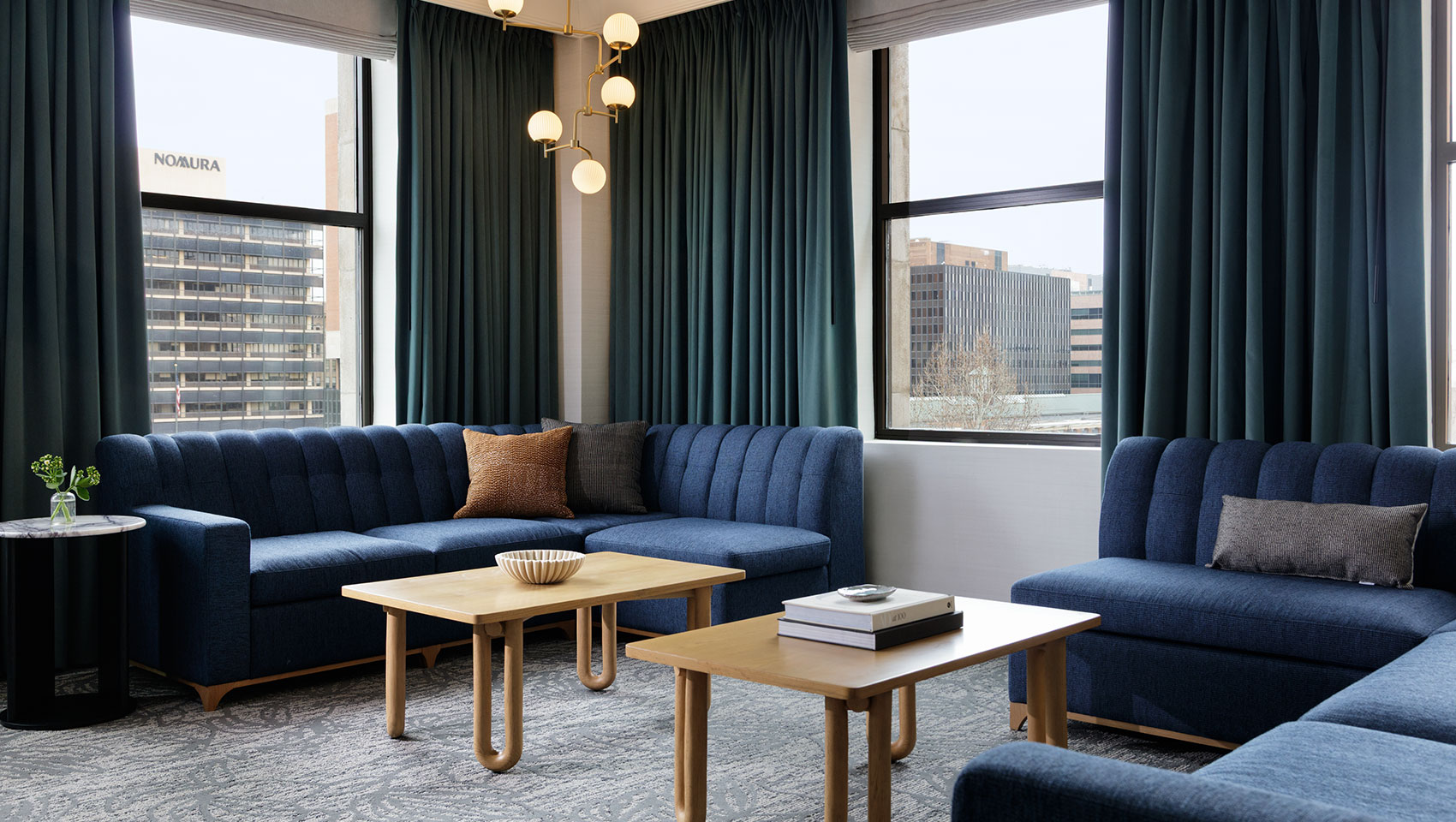 Living Room in Corner Suite at Kimpton Hotel Monaco Philadelphia