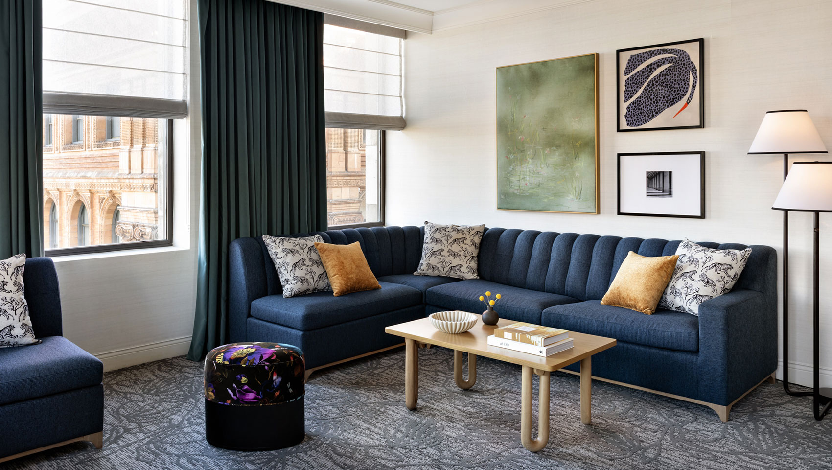 Kimpton Hotel Monaco Corner 1 Bedroom Suite Living Room