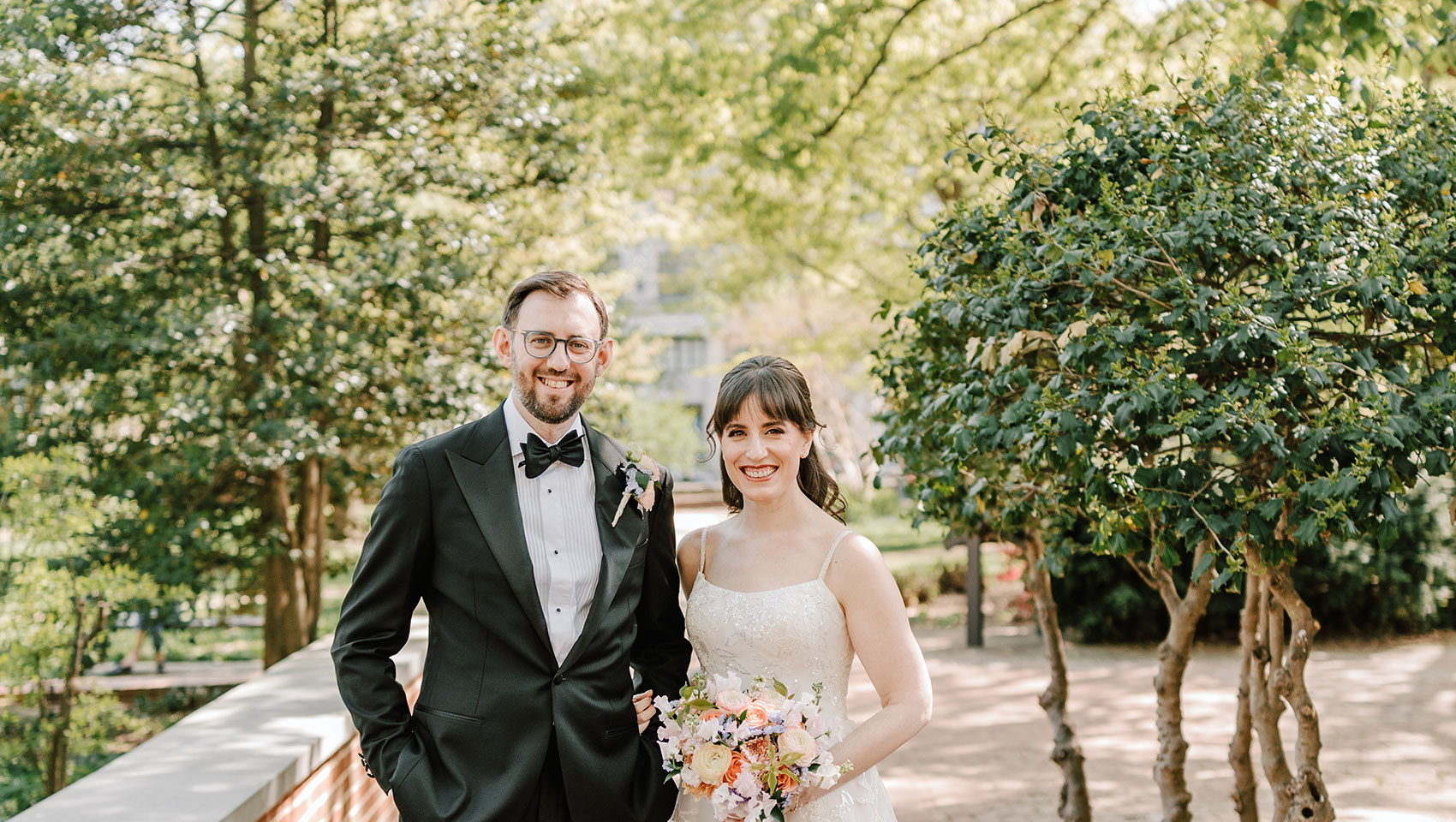 The Couple on the street by the garden in Philly
