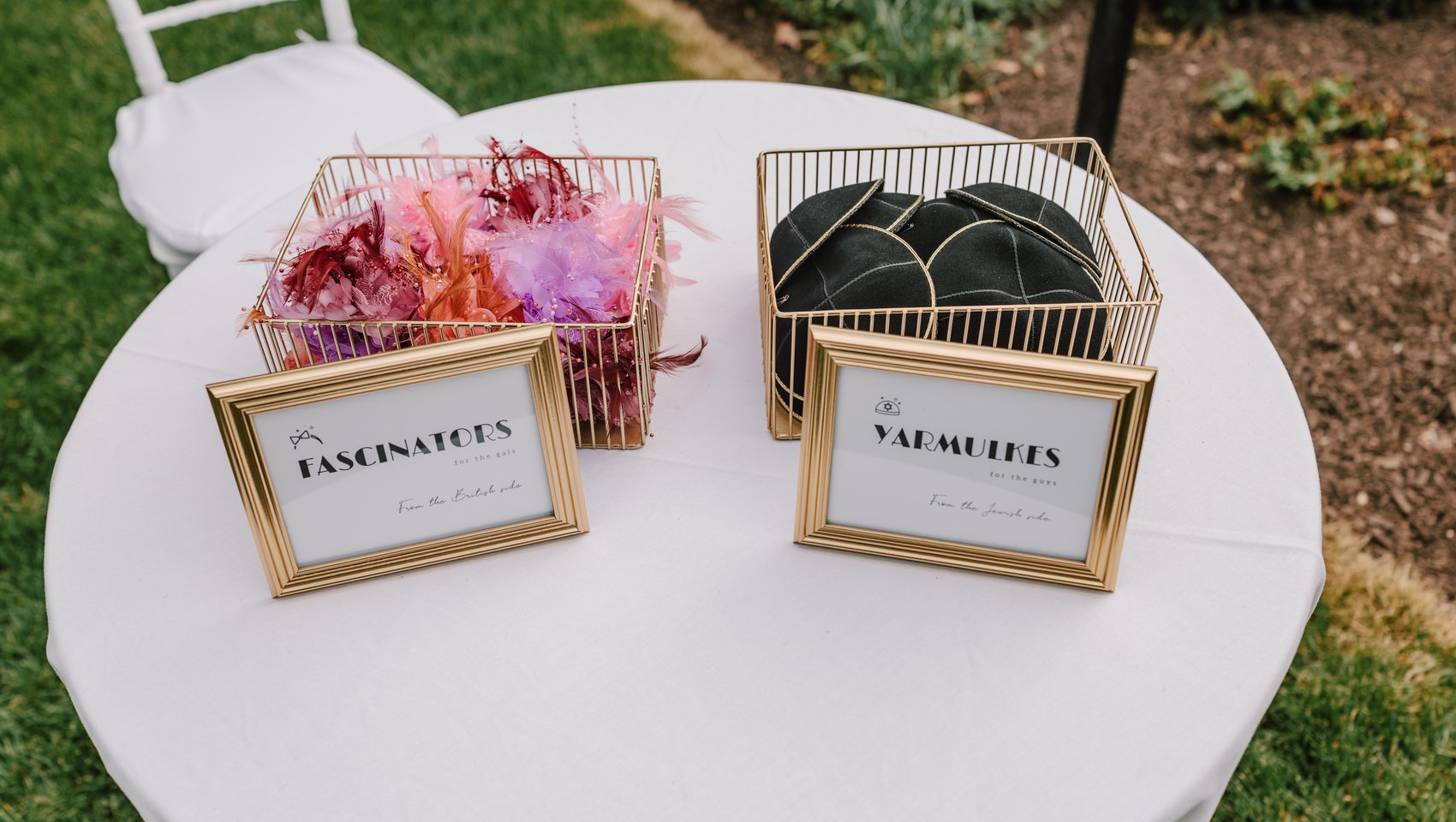 Ceremony Accessories of yarmulkes and fascinators