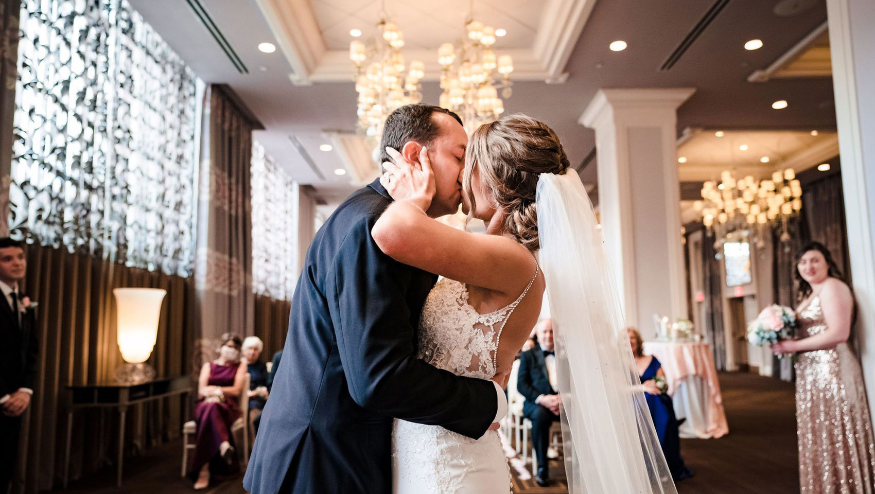 A post-ceremony kiss