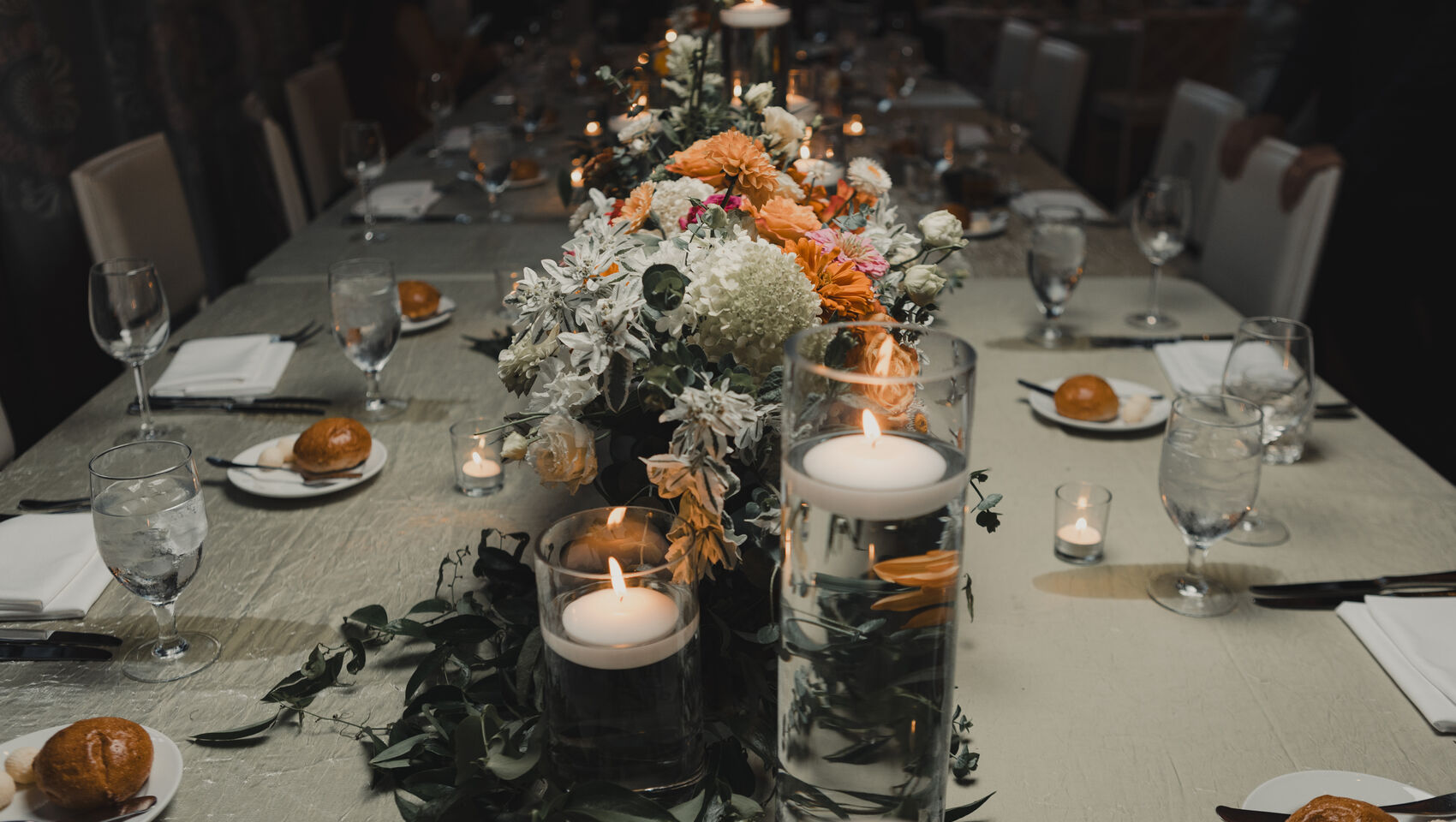 Wedding reception table at Kimpton Hotel Monaco Philadelphia