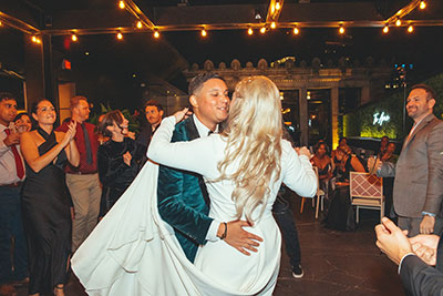 Newlyweds dancing