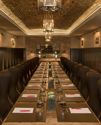 Conference room with long table and chairs